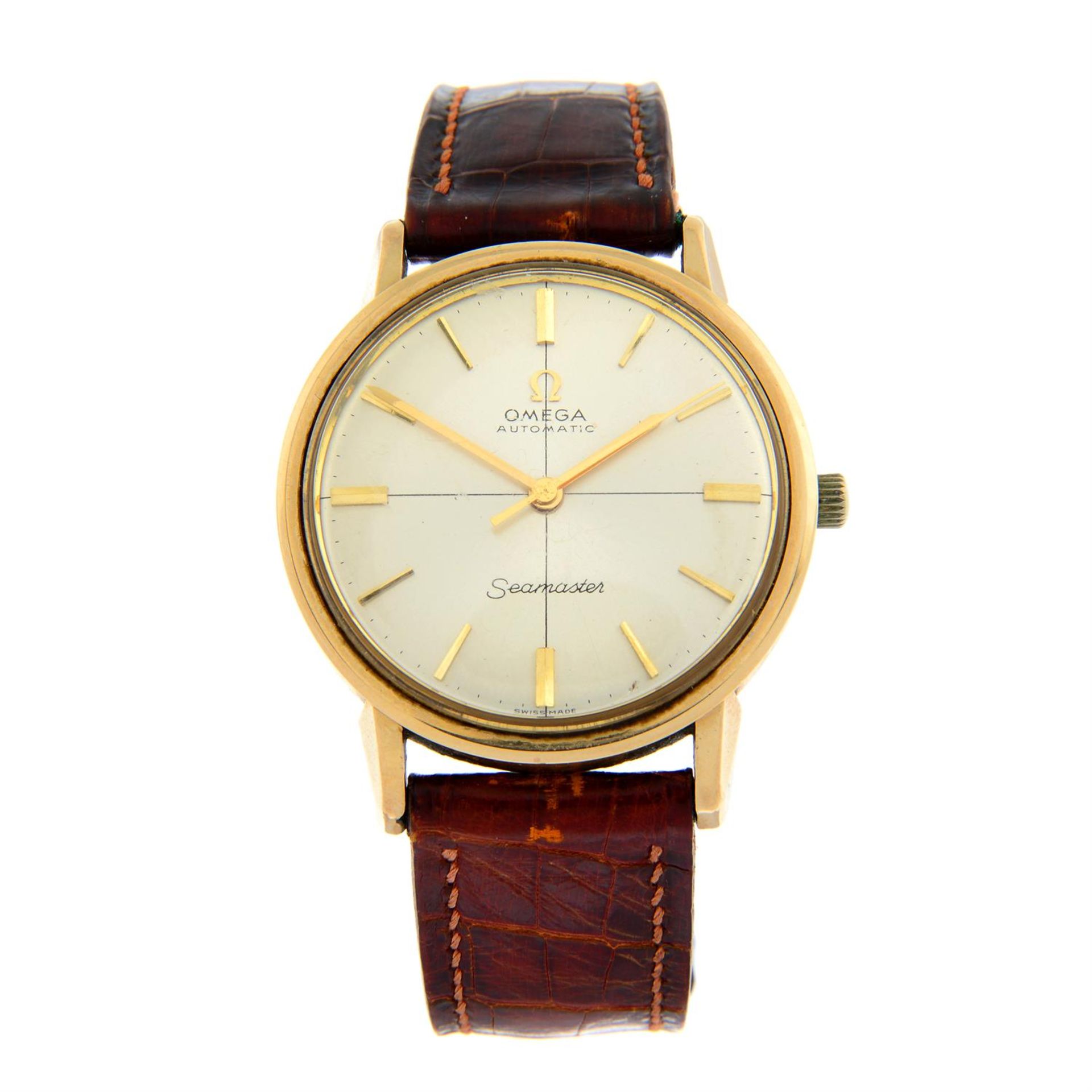 OMEGA - a yellow metal Seamaster wrist watch, 34mm.