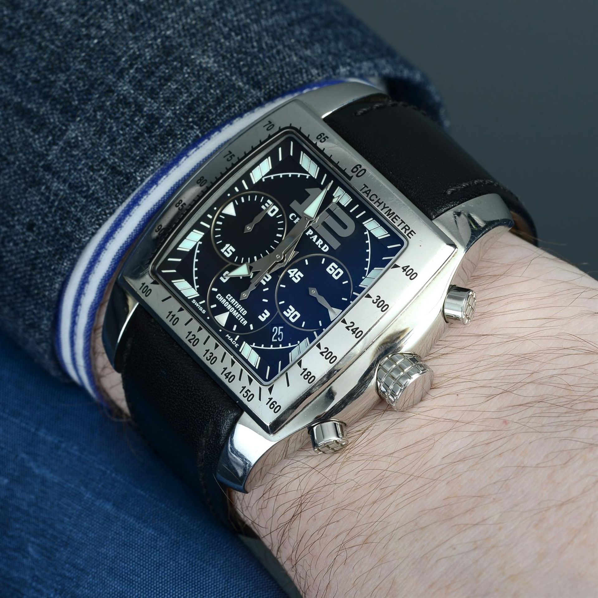 CHOPARD - a stainless steel Tycoon chronograph wrist watch, 46mm. - Image 5 of 5