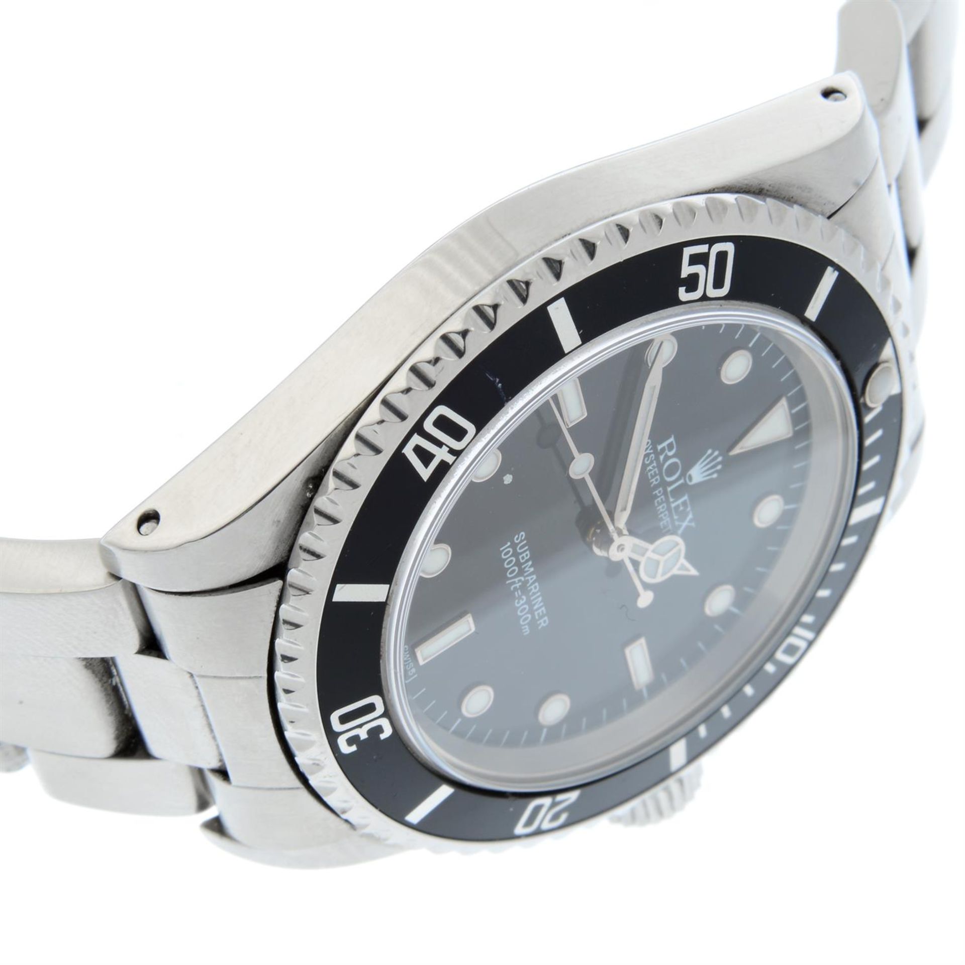 ROLEX - a stainless steel Oyster Perpetual Submariner bracelet watch, 39mm. - Image 4 of 6