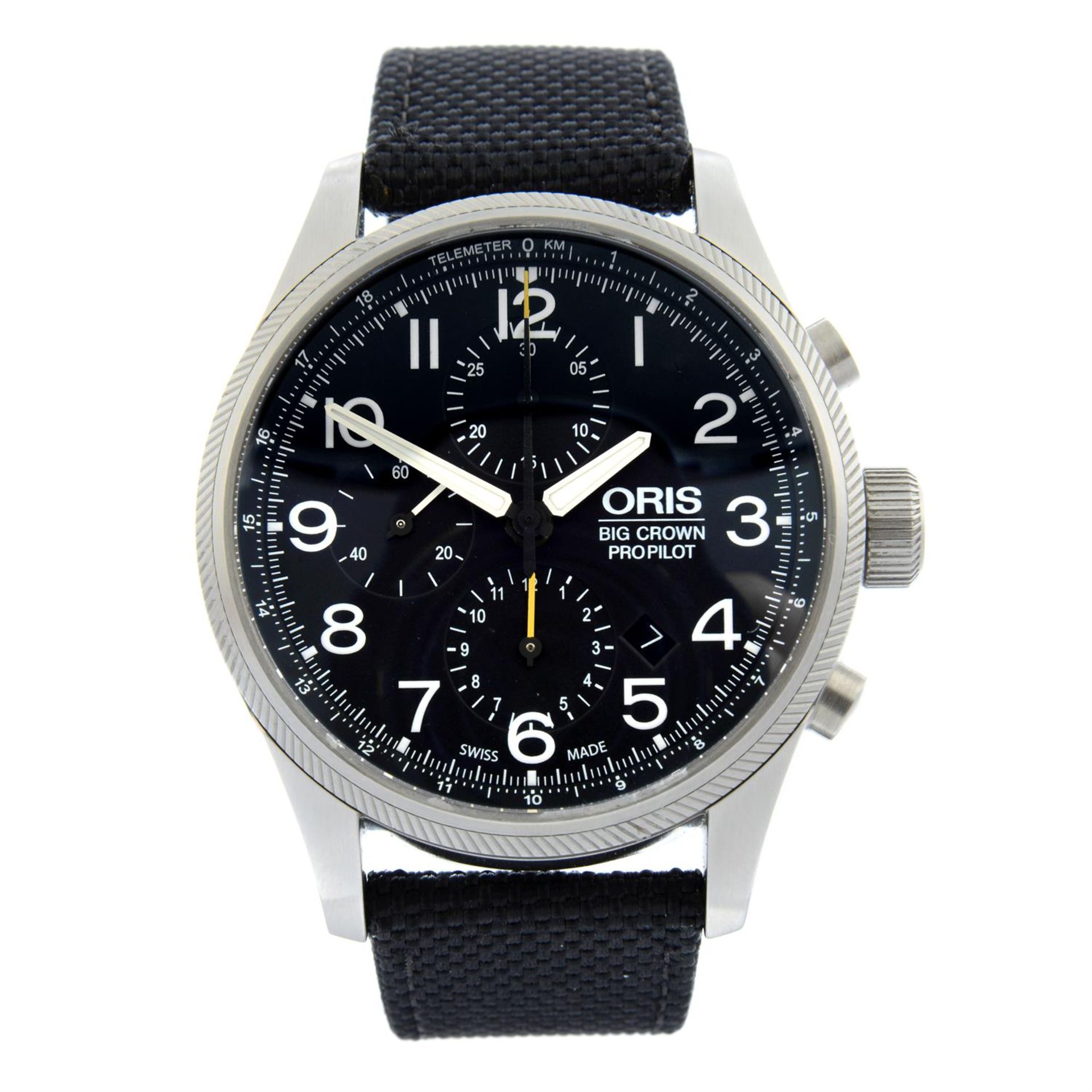 ORIS - a stainless steel Big Crown Pro Pilot chronograph wrist watch, 44mm.