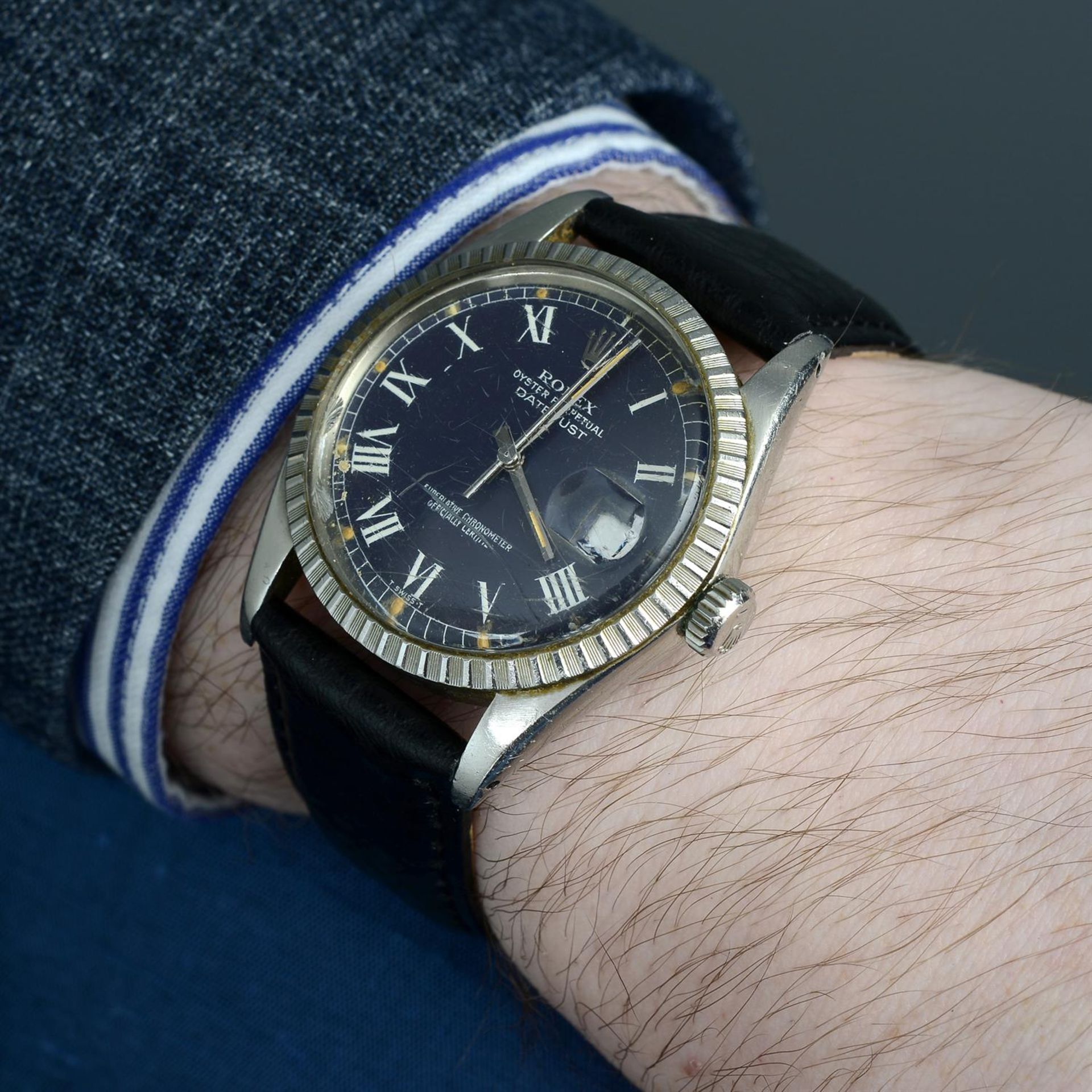 ROLEX - a stainless steel Oyster Perpetual Datejust bracelet watch, 36mm. - Image 3 of 5