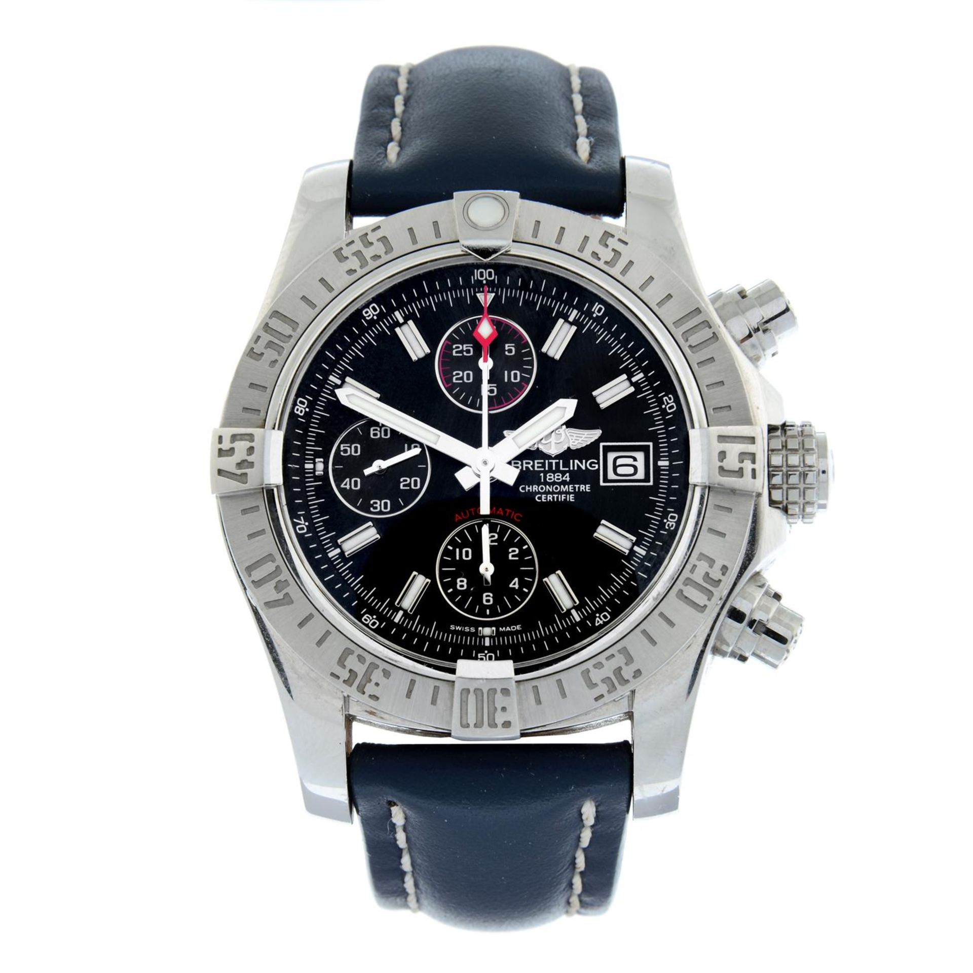 BREITLING - a stainless steel Avenger II chronograph wrist watch, 43mm.