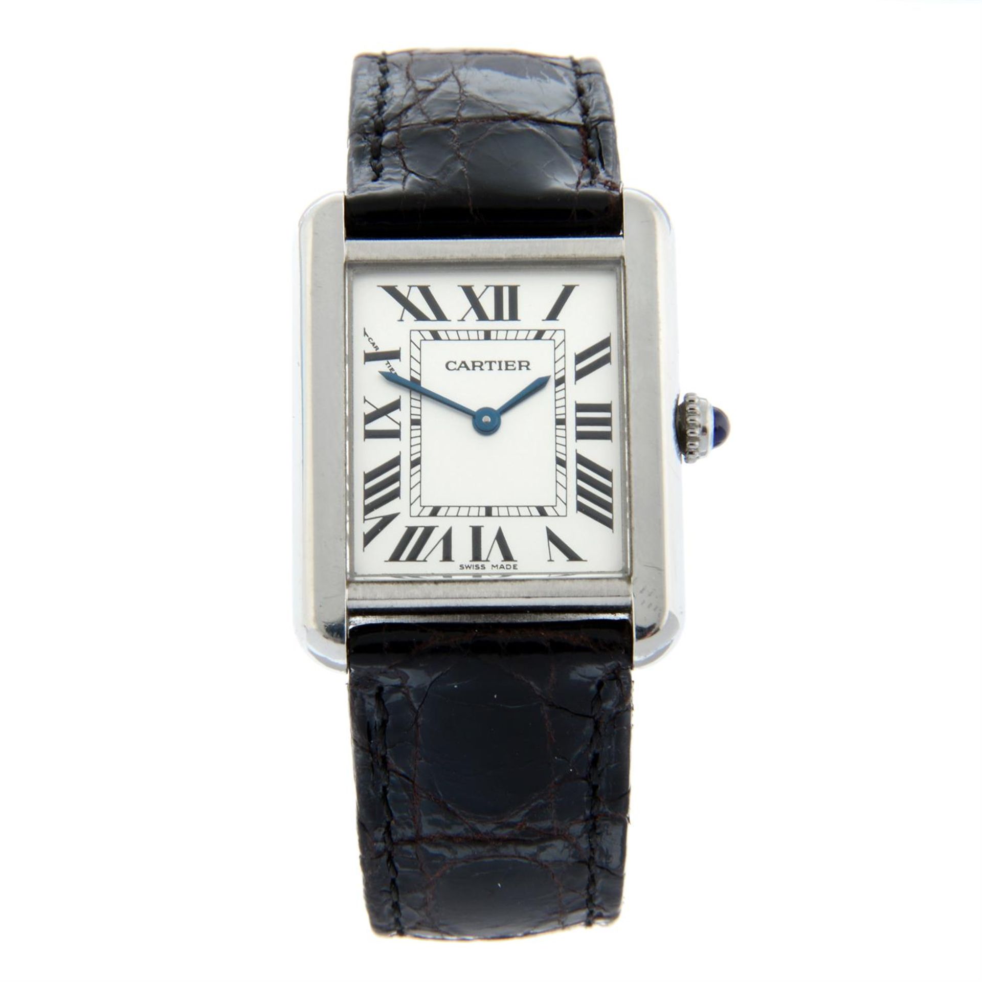 CARTIER - a stainless steel Tank Solo wrist watch, 24mm.