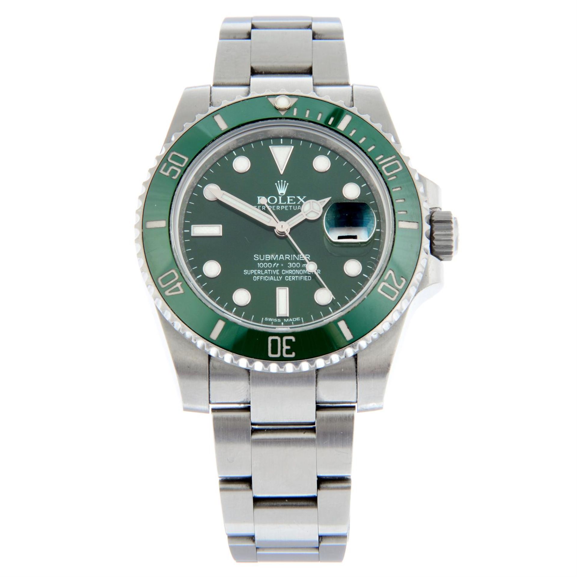 ROLEX - a stainless steel Oyster Perpetual Submariner "Hulk" bracelet watch, 41mm