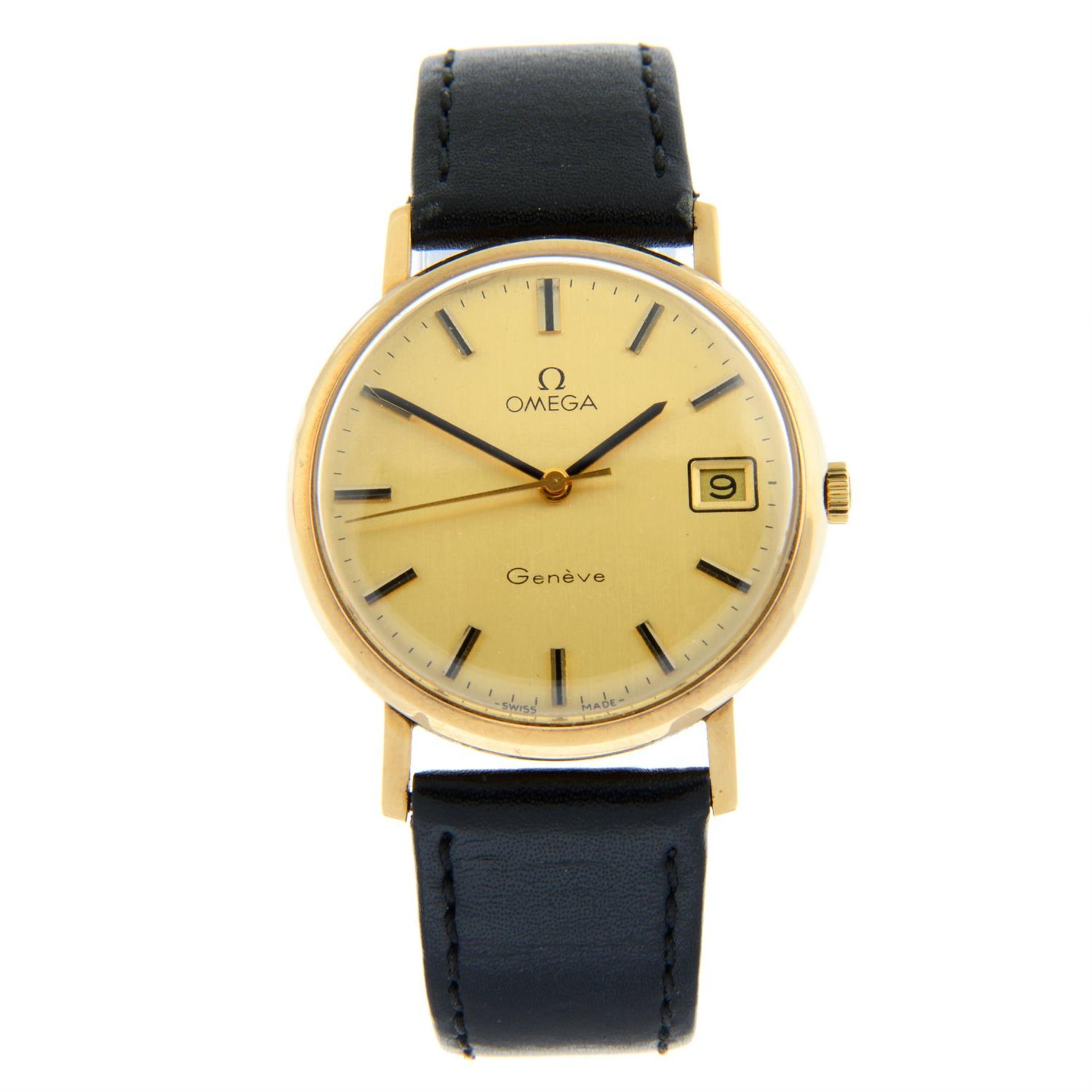 OMEGA - a yellow metal Genève wrist watch, 33mm.