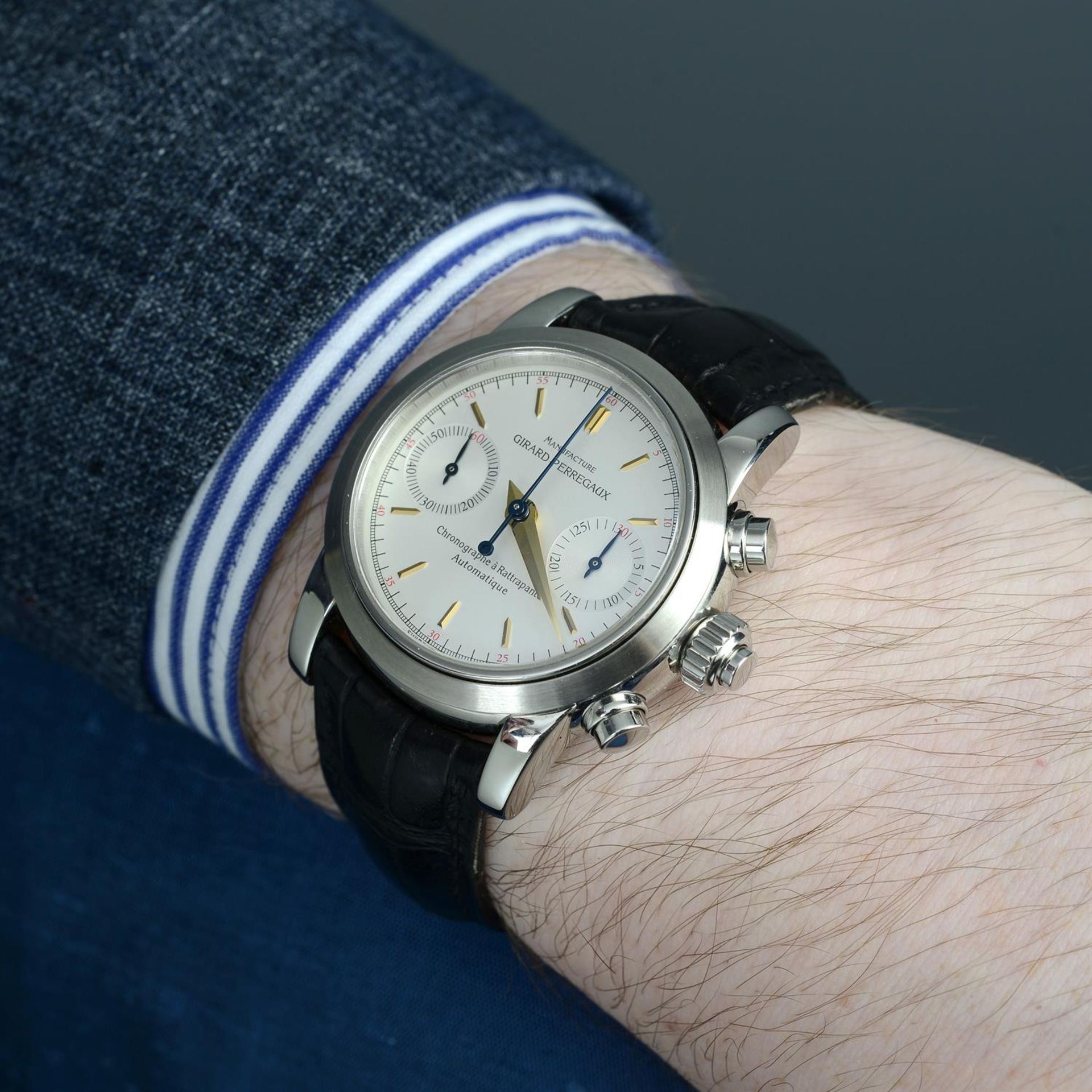 GIRARD-PERREGAUX - a stainless steel Chronographe à Rattrapante wrist watch, 38mm. - Image 5 of 6