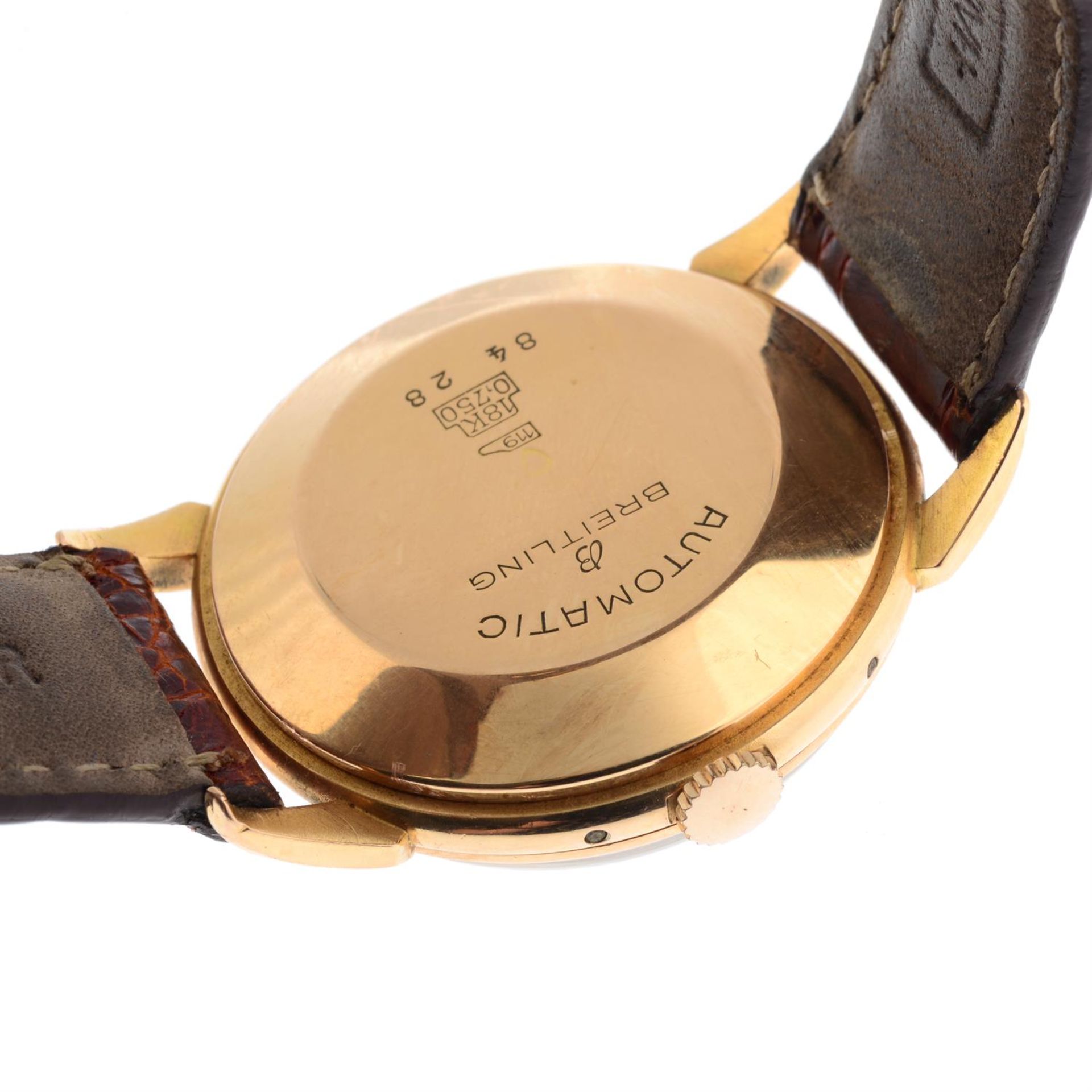 BREITLING - a yellow metal Datora triple-date wrist watch, 36mm. - Image 2 of 5