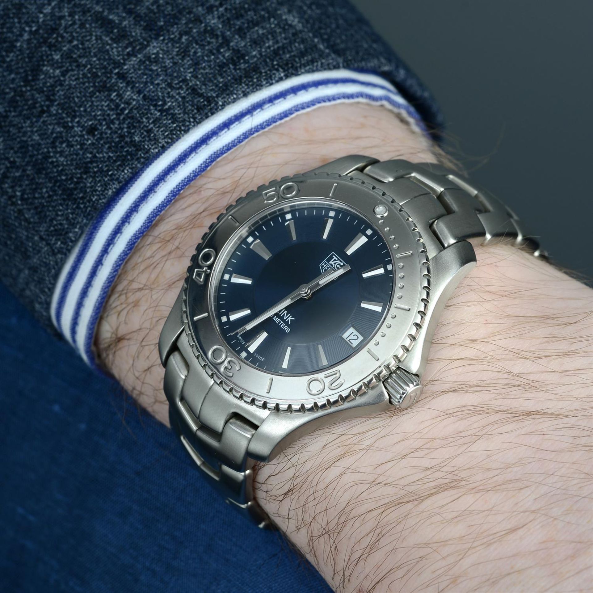TAG HEUER - a stainless steel Link bracelet watch, 38mm. - Image 5 of 5