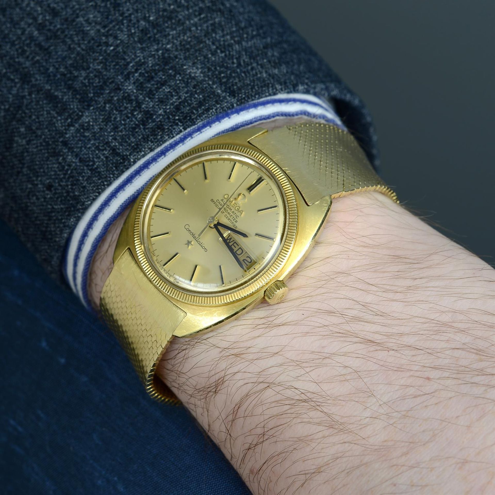 OMEGA - a yellow metal Constellation bracelet watch, 34mm. - Image 6 of 6