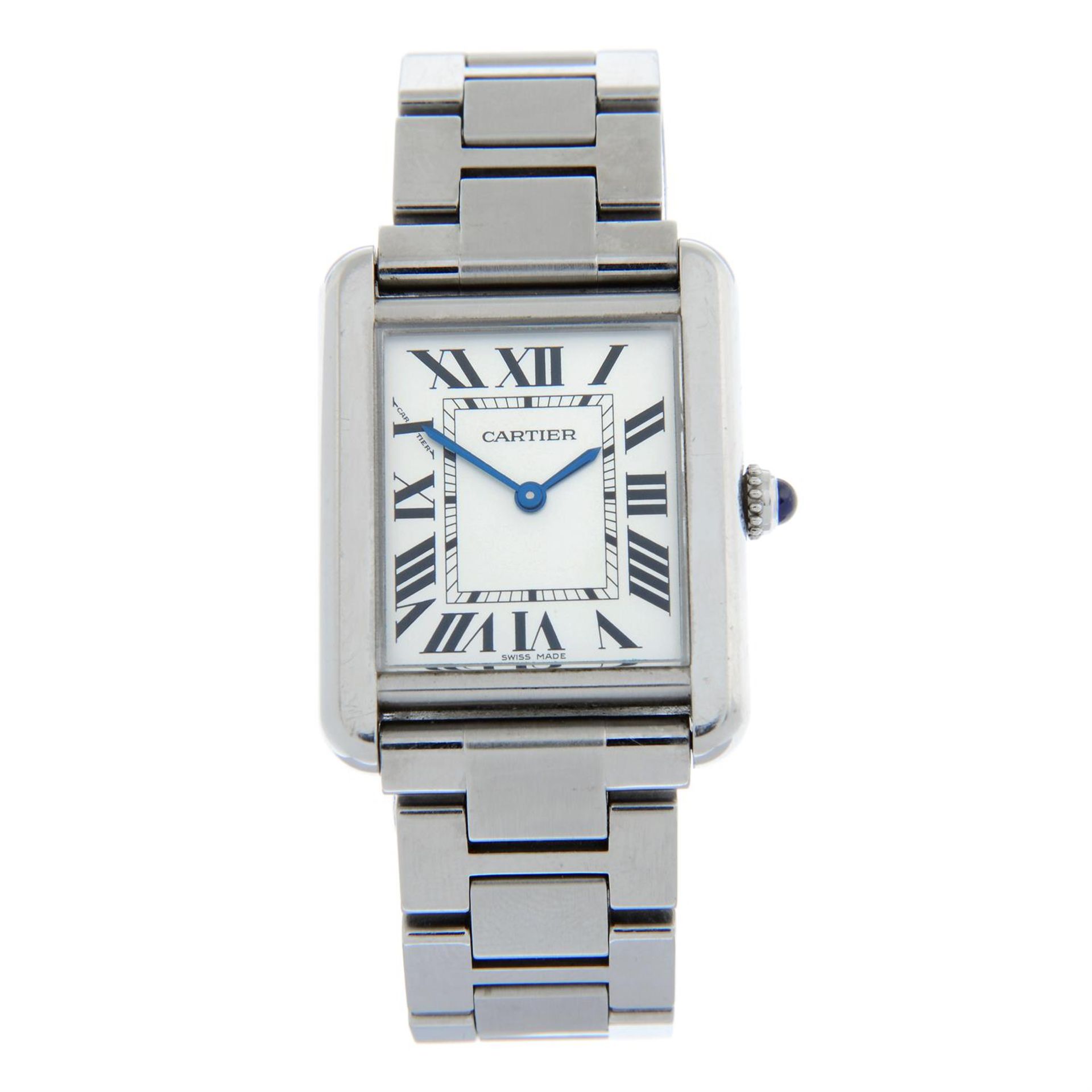 CARTIER - a stainless steel Tank Solo bracelet watch, 24mm.