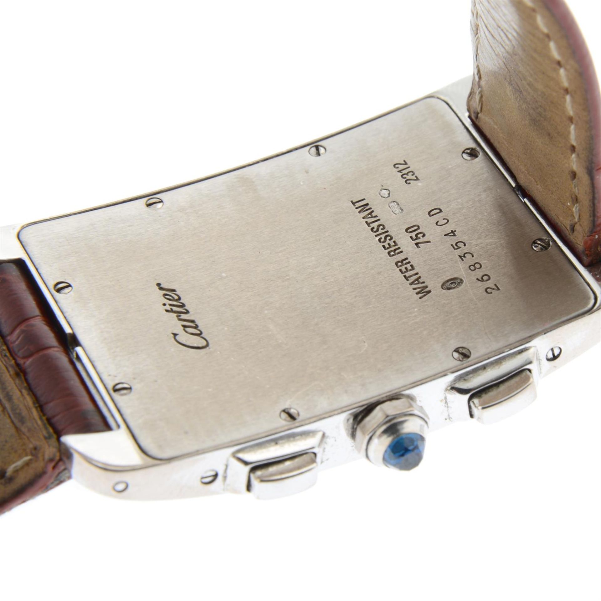 CARTIER - an 18ct white gold Tank Americaine chronograph wrist watch, 26mm. - Image 2 of 6