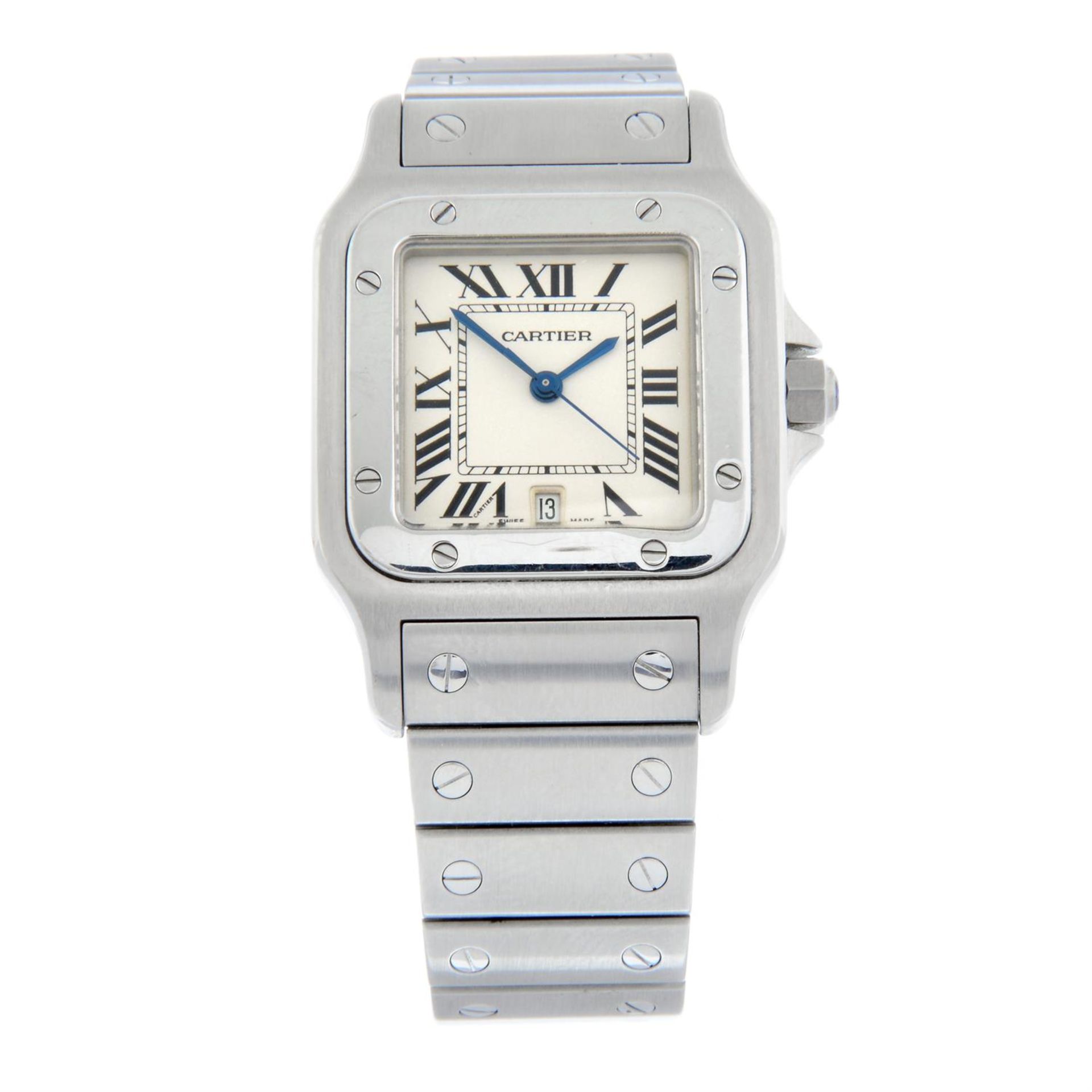 CARTIER - a stainless steel Santos Galbee bracelet watch, 29x29mm.