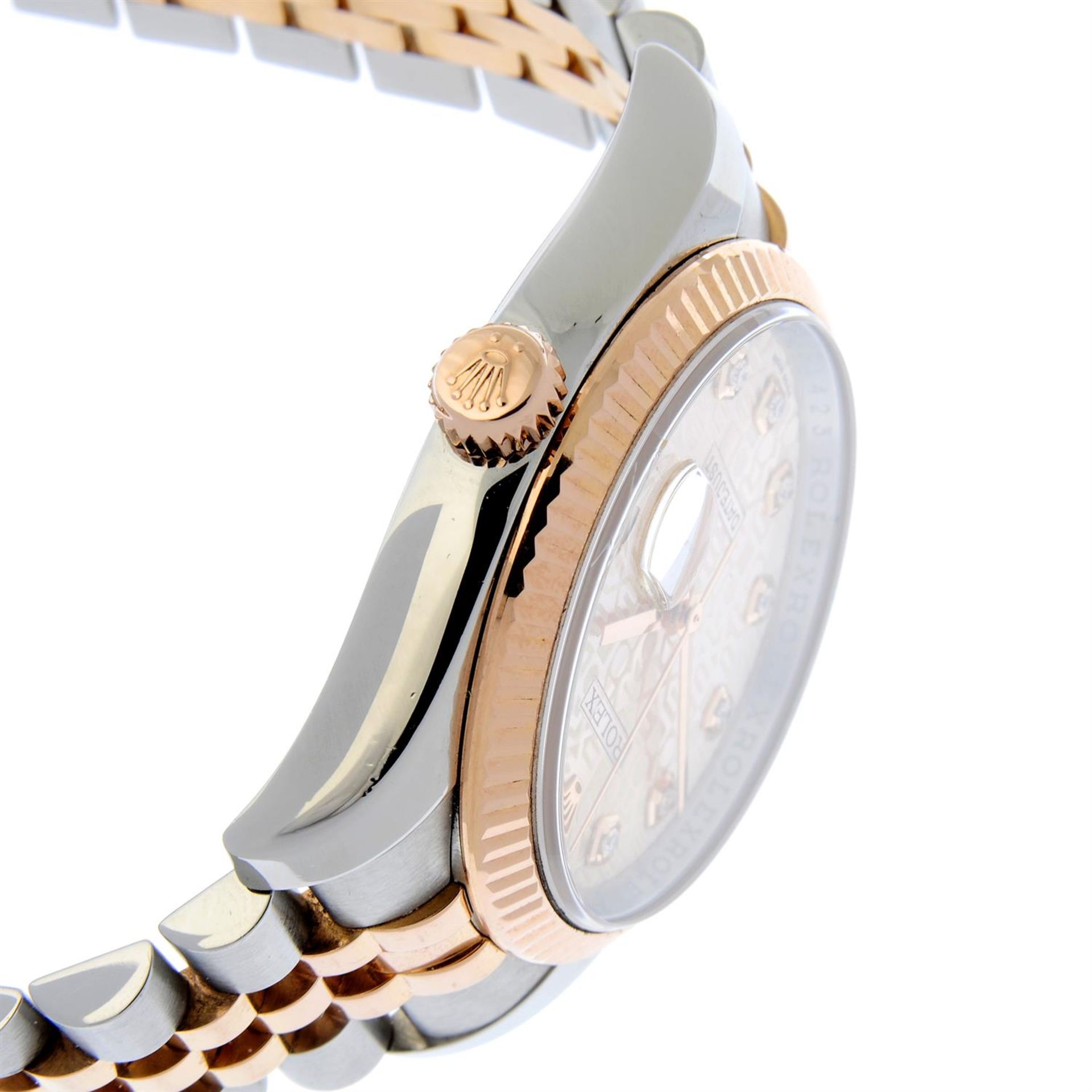 ROLEX - a bi-metal Oyster Perpetual Datejust bracelet watch, 36mm. - Image 3 of 6