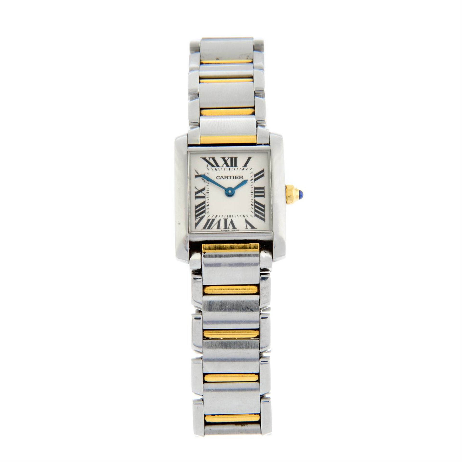 CARTIER - a bi-metal Tank Francaise bracelet watch, 20mm.