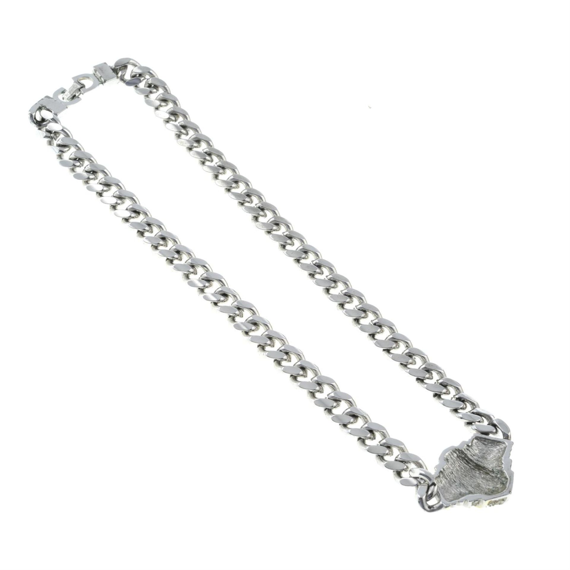 CHRISTIAN DIOR - a chain necklace with integral clear paste pendant. - Image 2 of 2
