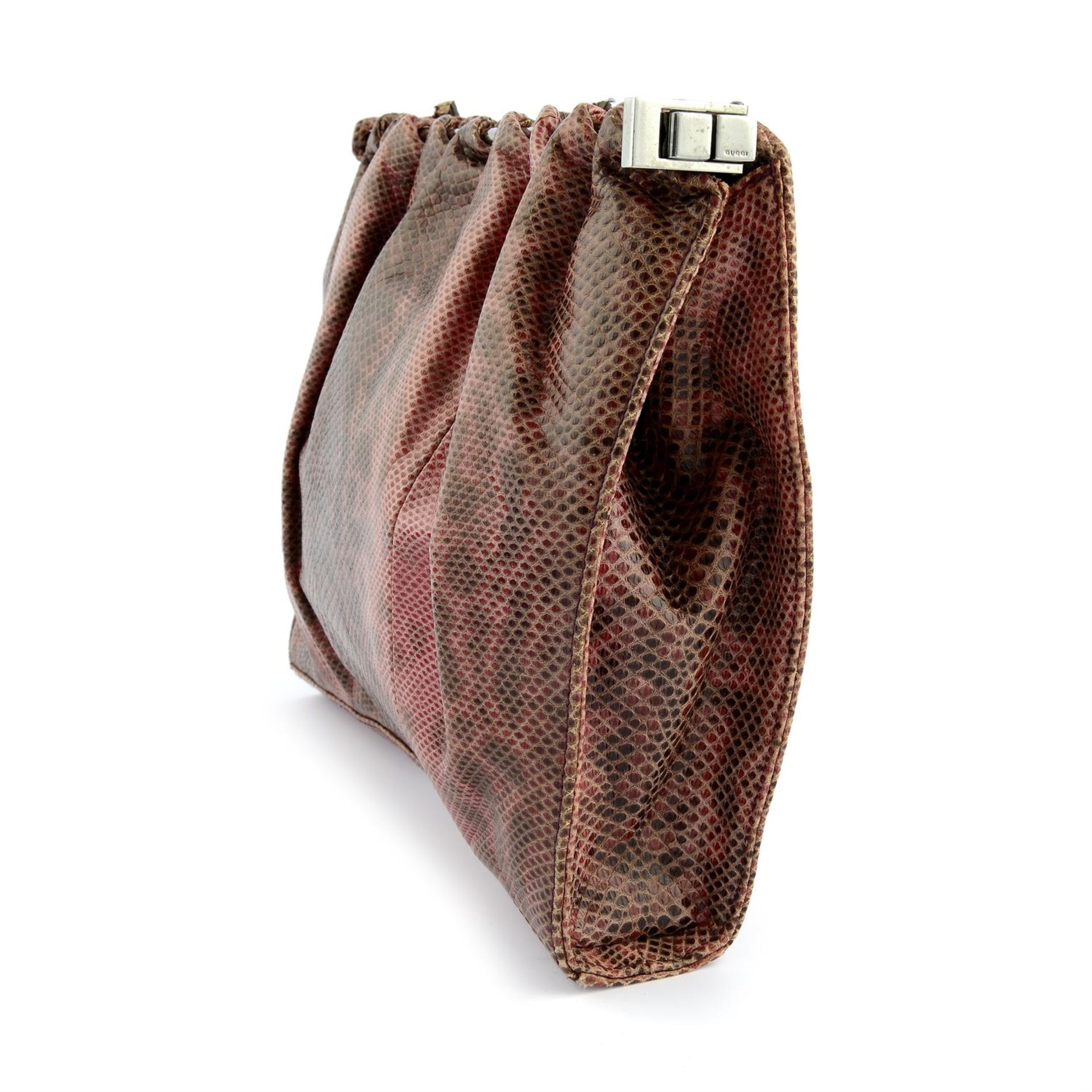 GUCCI - a pink snakeskin bag. - Image 3 of 5