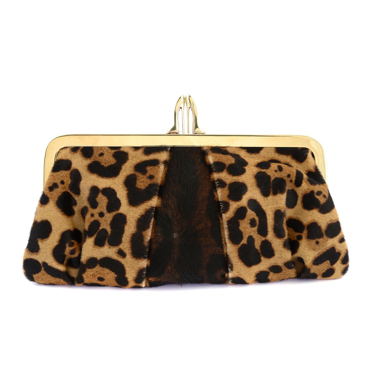 CHRISTIAN LOUBOUTIN - a Leopard print pony fur clutch. - Image 2 of 5