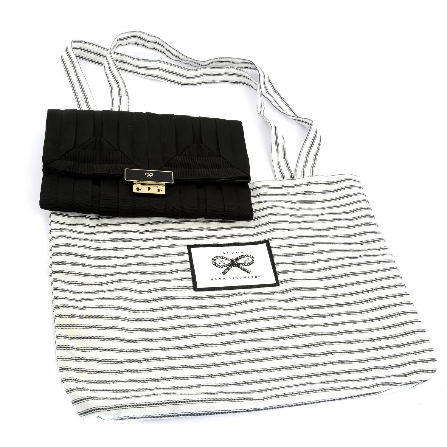 ANYA HINDMARCH - a black fabric clutch bag. - Image 3 of 3