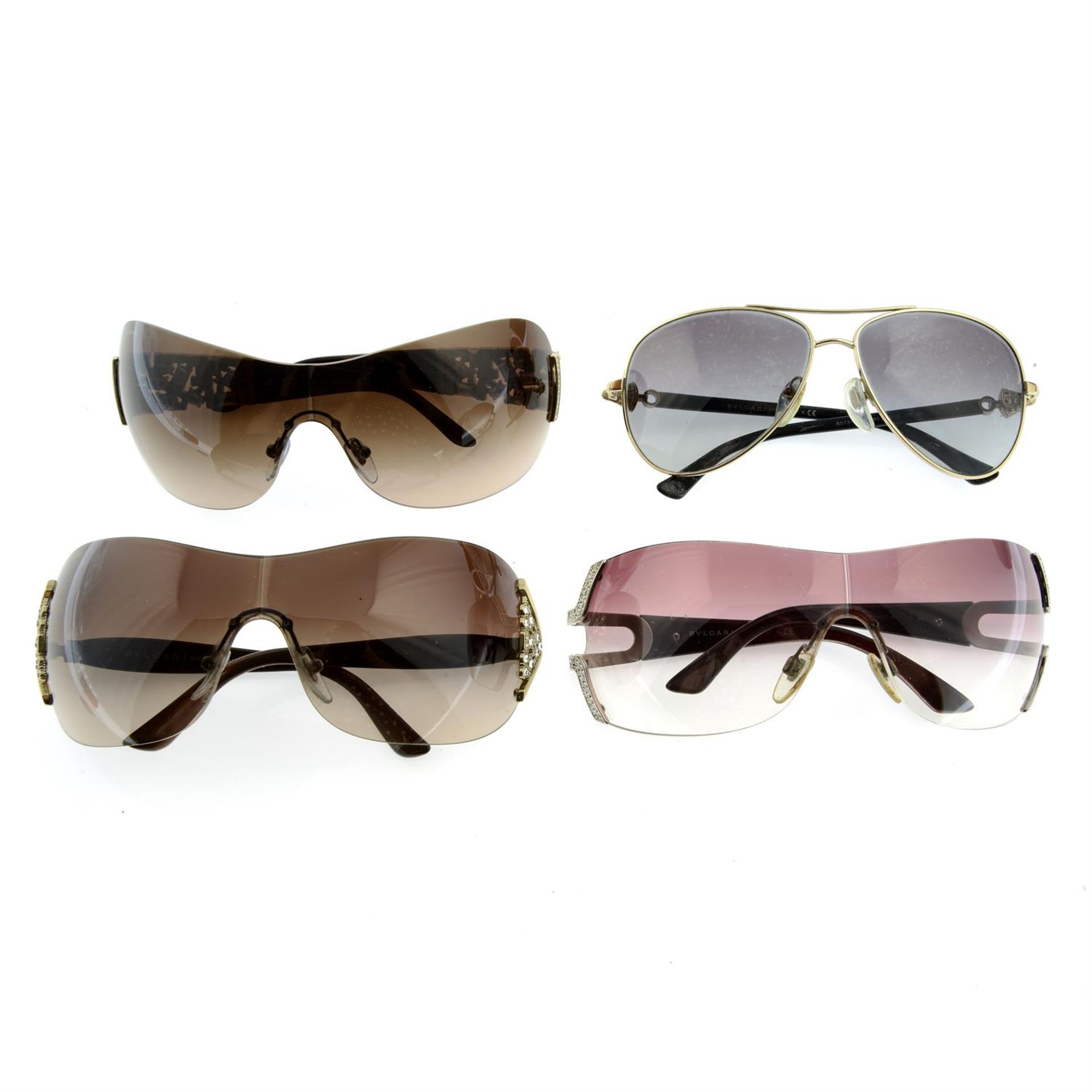 BULGARI - four pairs of sunglasses.