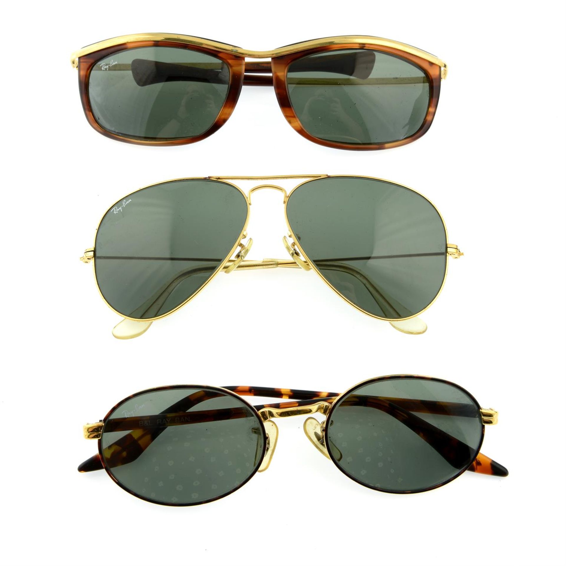 RAY BAN - three pairs of sunglasses.