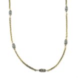 CHRISTIAN DIOR - a fancy link chain necklace with clear pastes.