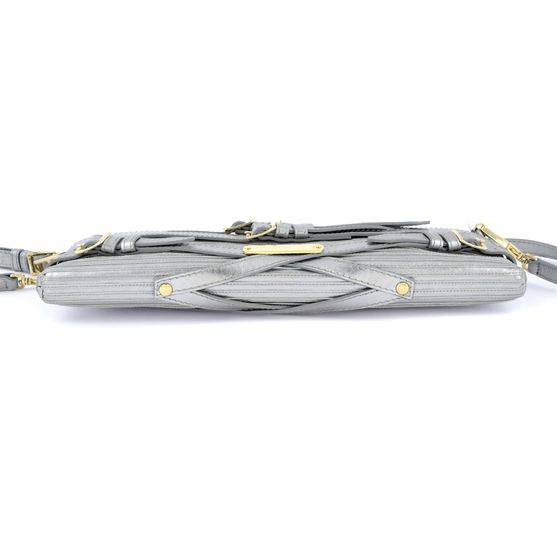 BURBERRY - a silver metallic leather Parmoor bridle clutch. - Image 4 of 4