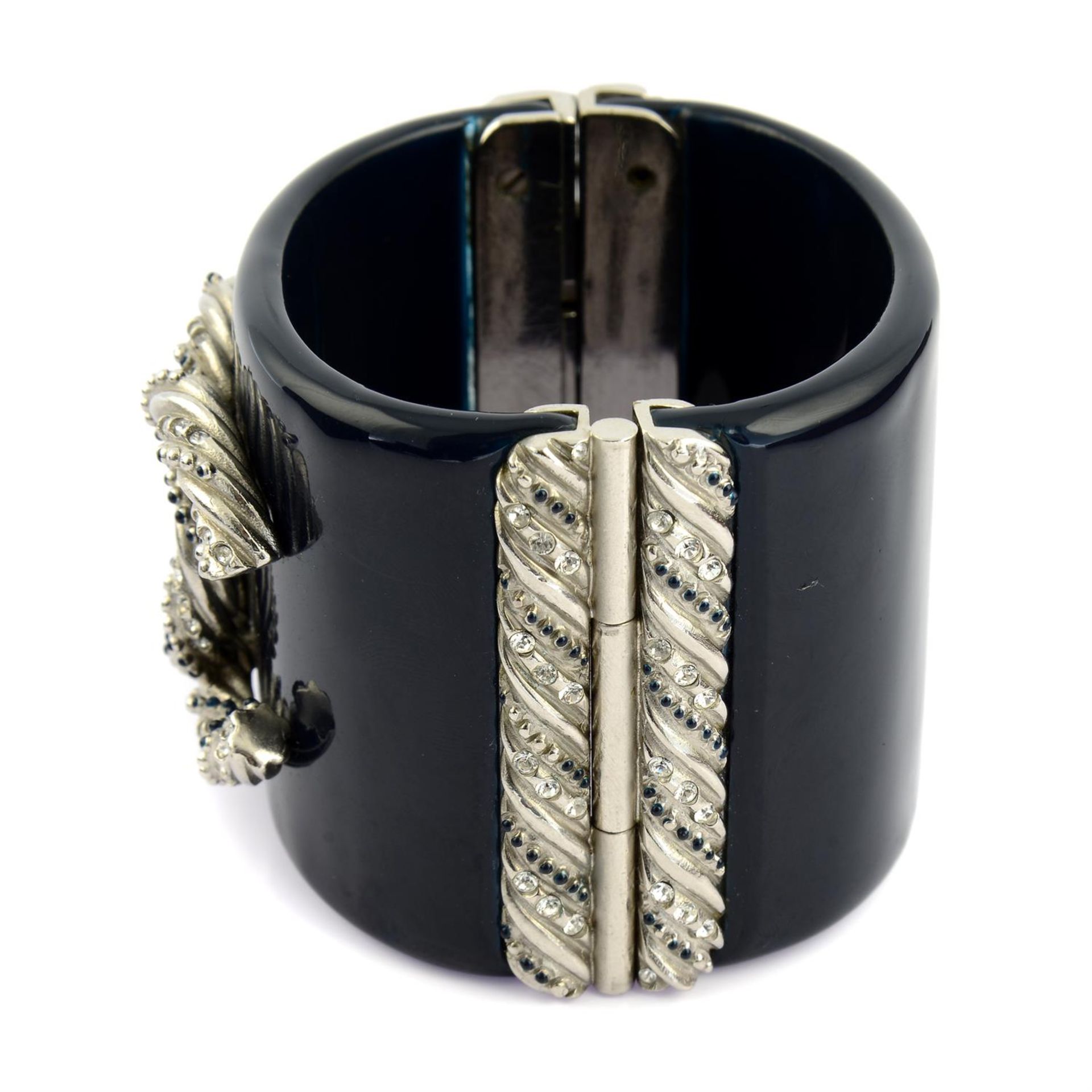 CHANEL - a navy resin cuff. - Image 2 of 4