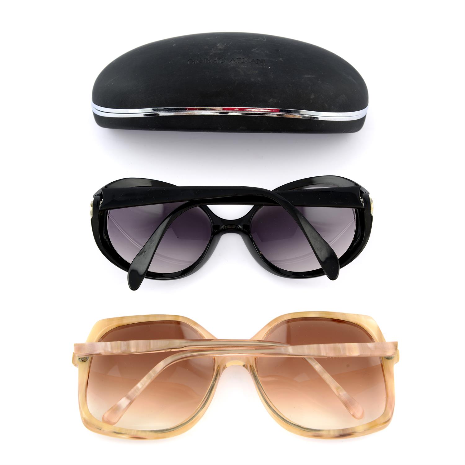 A pair of Giorgio Armani prescription glasses together with a pair of vintage sunglasses. - Image 2 of 2