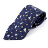 HERMÈS - a blue Duck print silk tie.