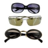 CHRISTIAN DIOR - three pairs of sunglasses.