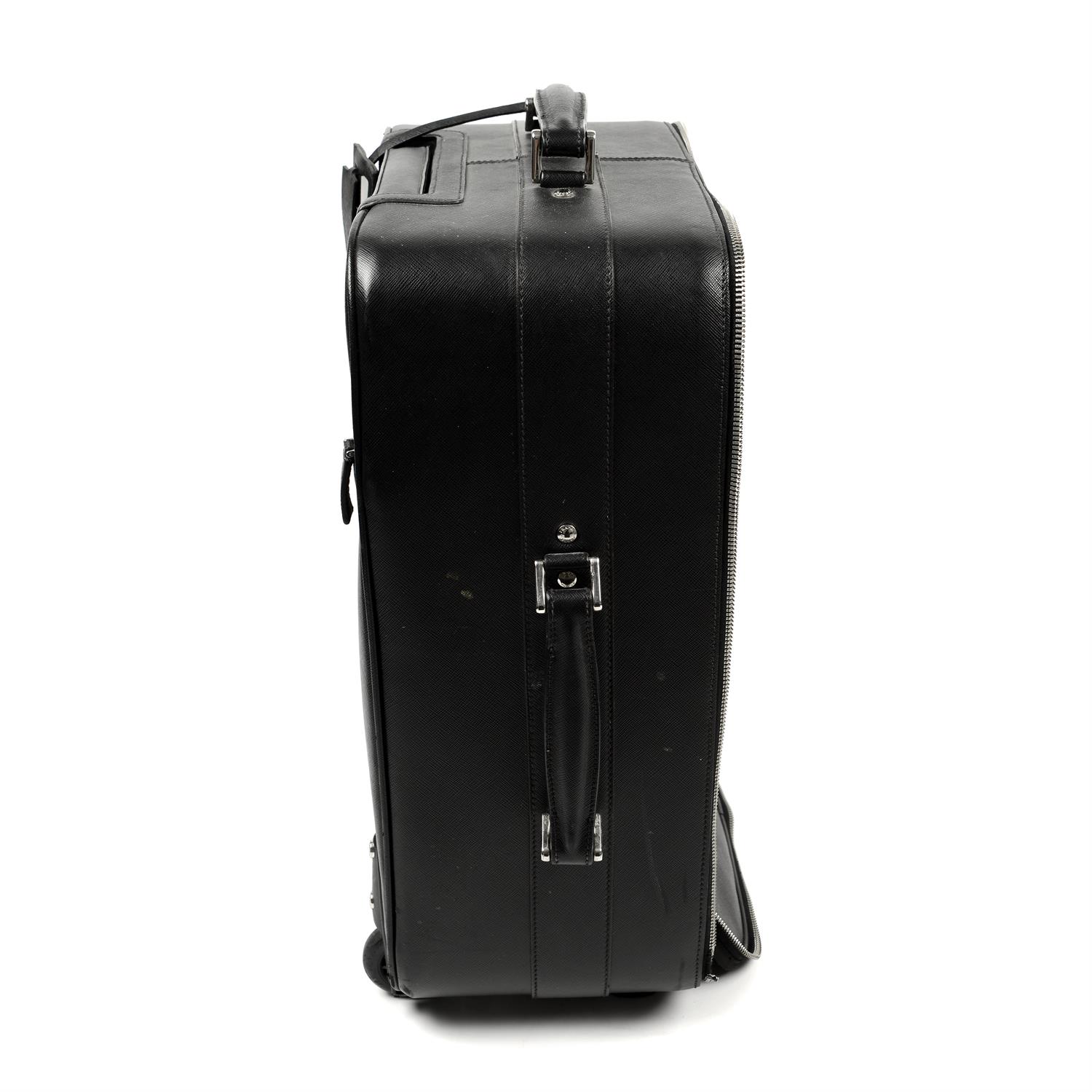 PRADA - a black Saffiano leather suitcase A/F. - Image 3 of 5