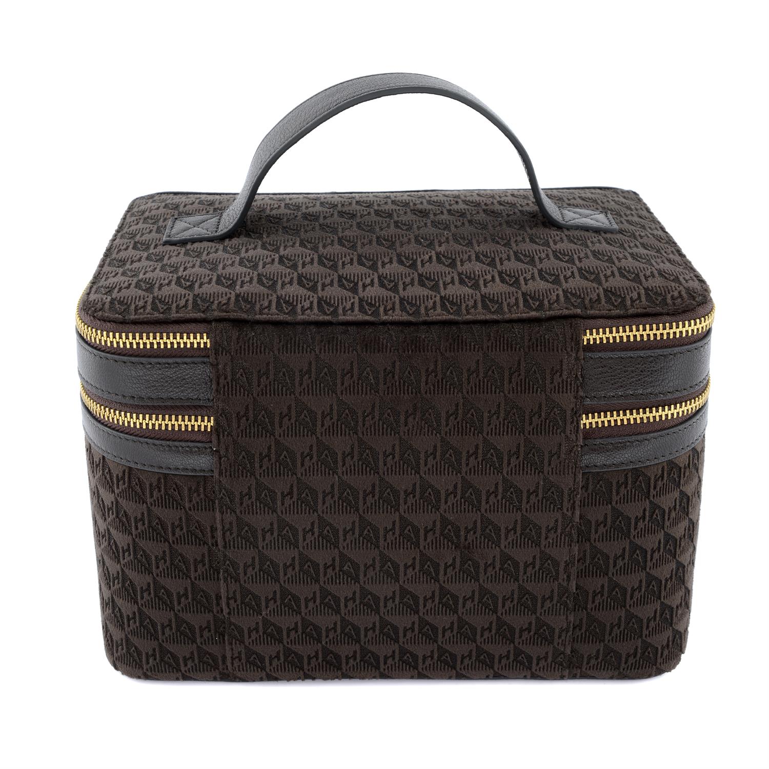 ANYA HINDMARCH - a chocolate brown velvet vanity case. - Image 2 of 4