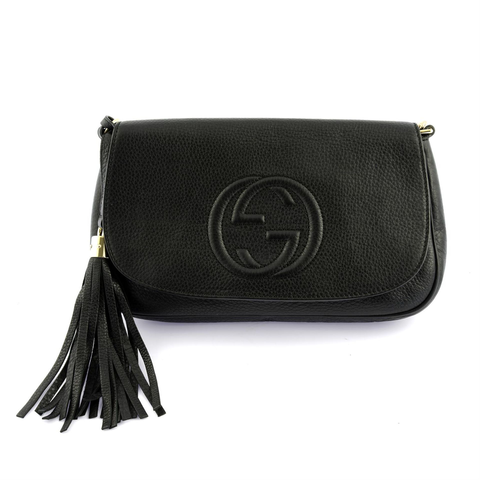 GUCCI - a black leather Soho crossbody bag.
