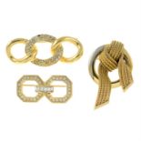 CHRISTIAN DIOR - three brooches.