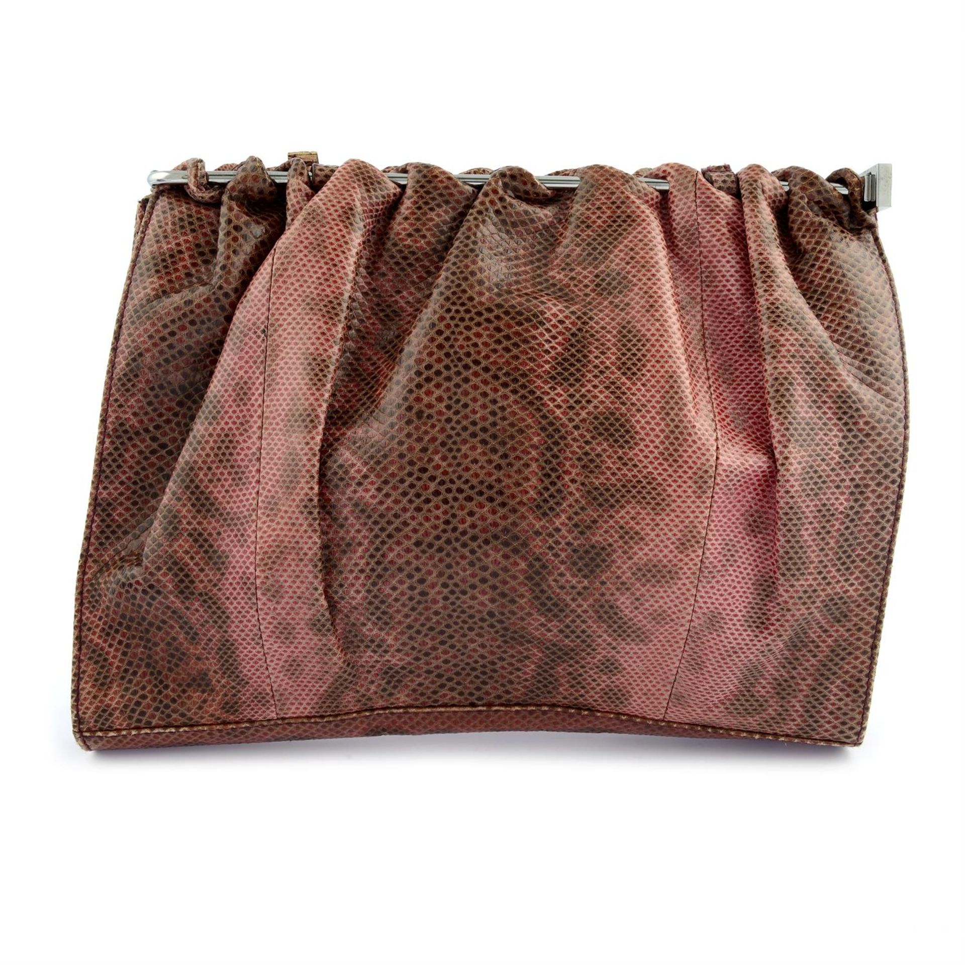 GUCCI - a pink snakeskin bag. - Image 2 of 5