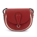 FENDI - a red leather Selleria saddle bag.