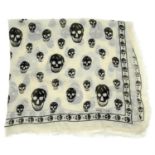 ALEXANDER MCQUEEN - a white and black skull scarf.