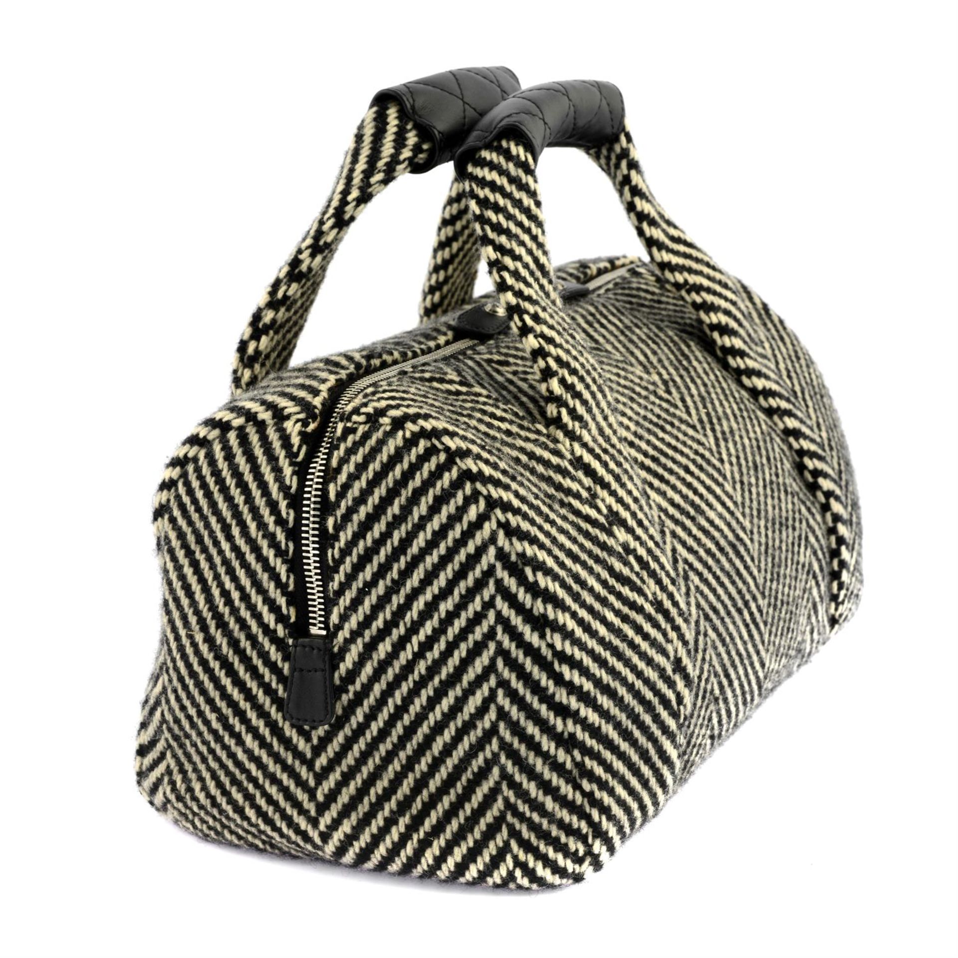 CHANEL - a chevron woven fabric handbag. - Image 3 of 5
