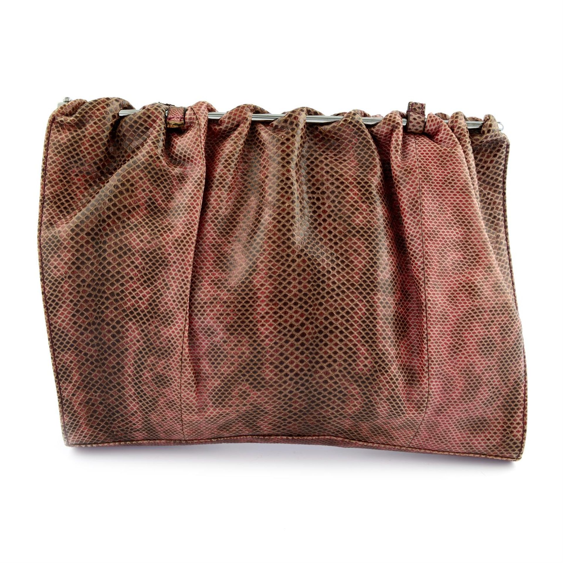 GUCCI - a pink snakeskin bag.