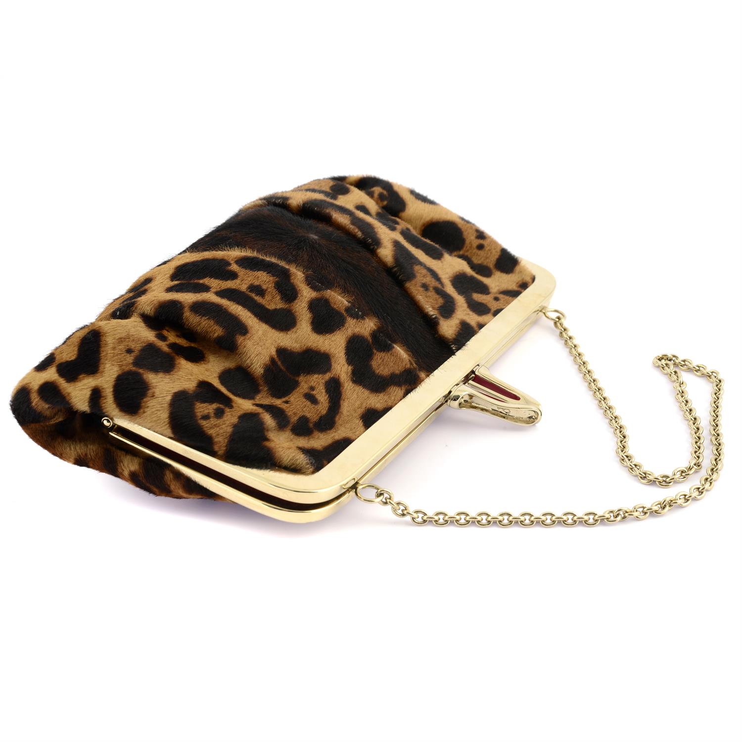 CHRISTIAN LOUBOUTIN - a Leopard print pony fur clutch. - Image 3 of 5