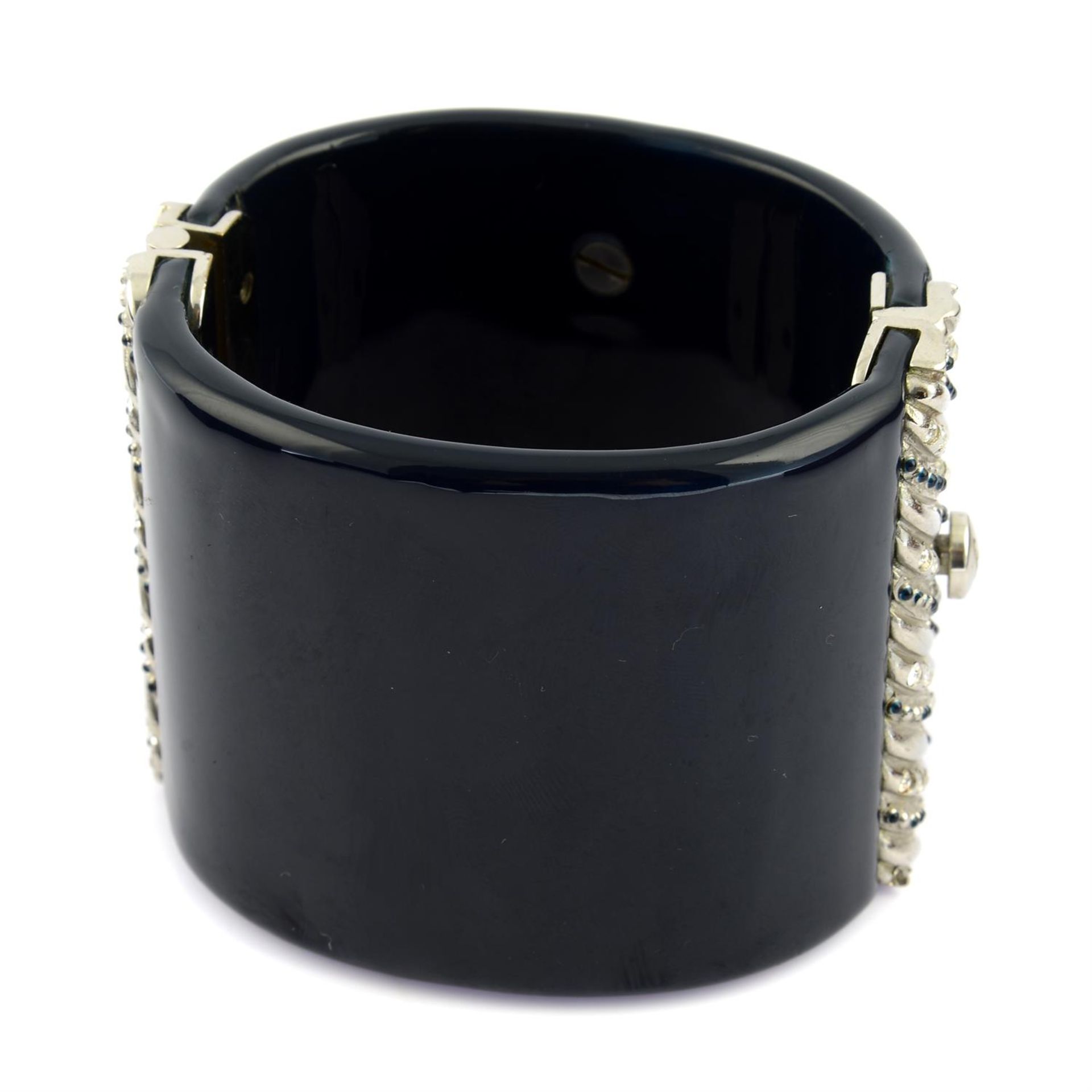 CHANEL - a navy resin cuff. - Image 3 of 4