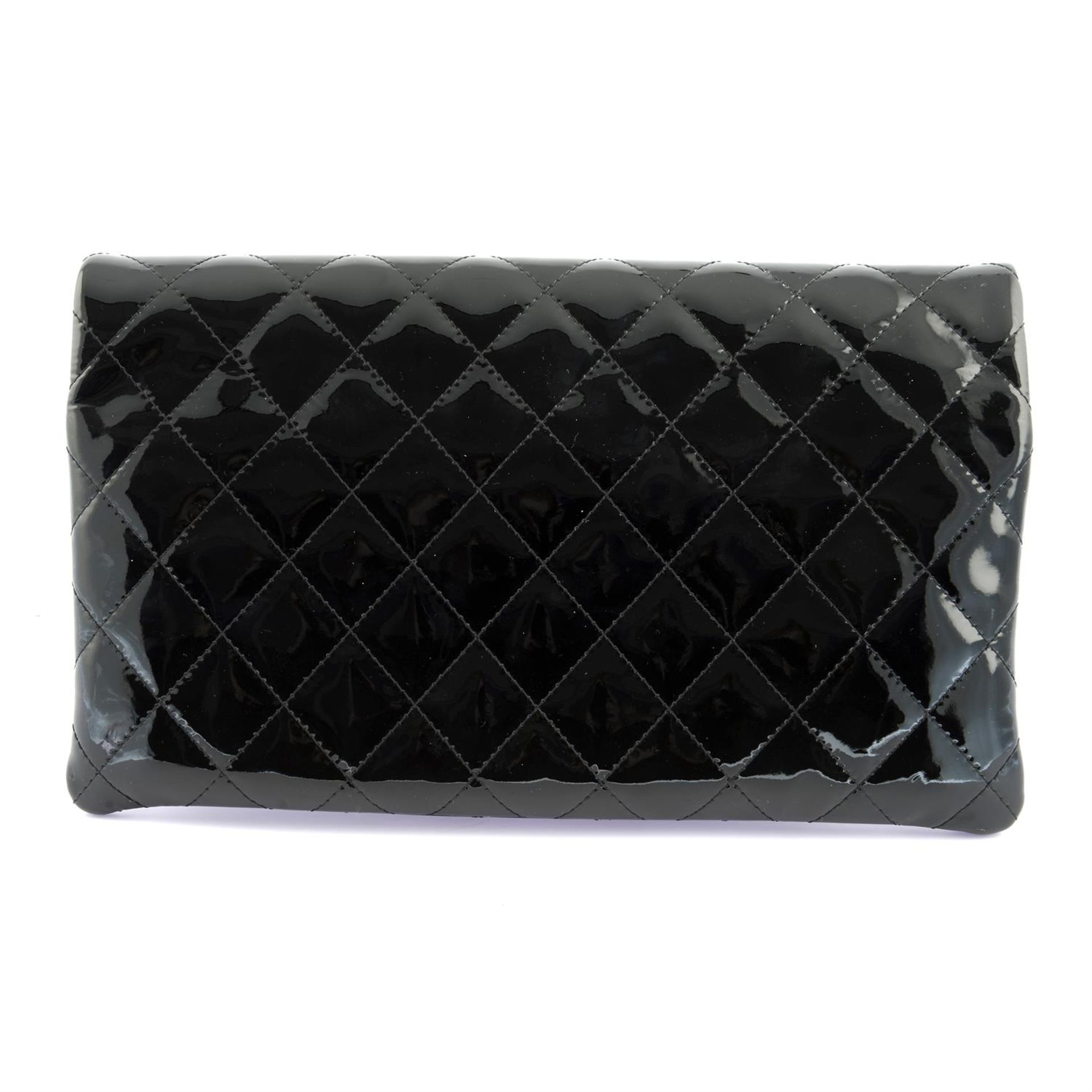 CHANEL - a black quilted patent leather fold clutch bag. - Image 2 of 3