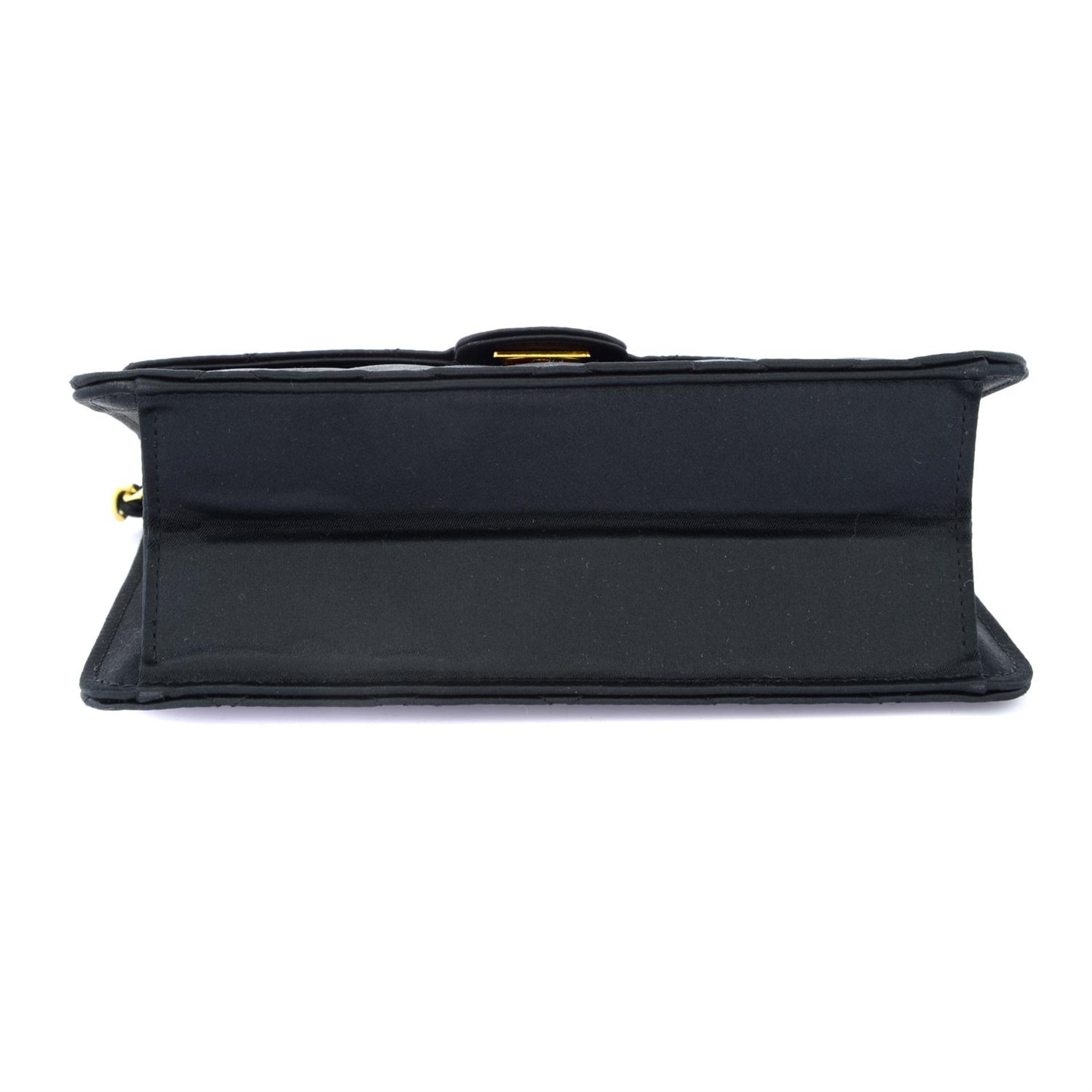 CHANEL - a small black satin handbag. - Image 4 of 4