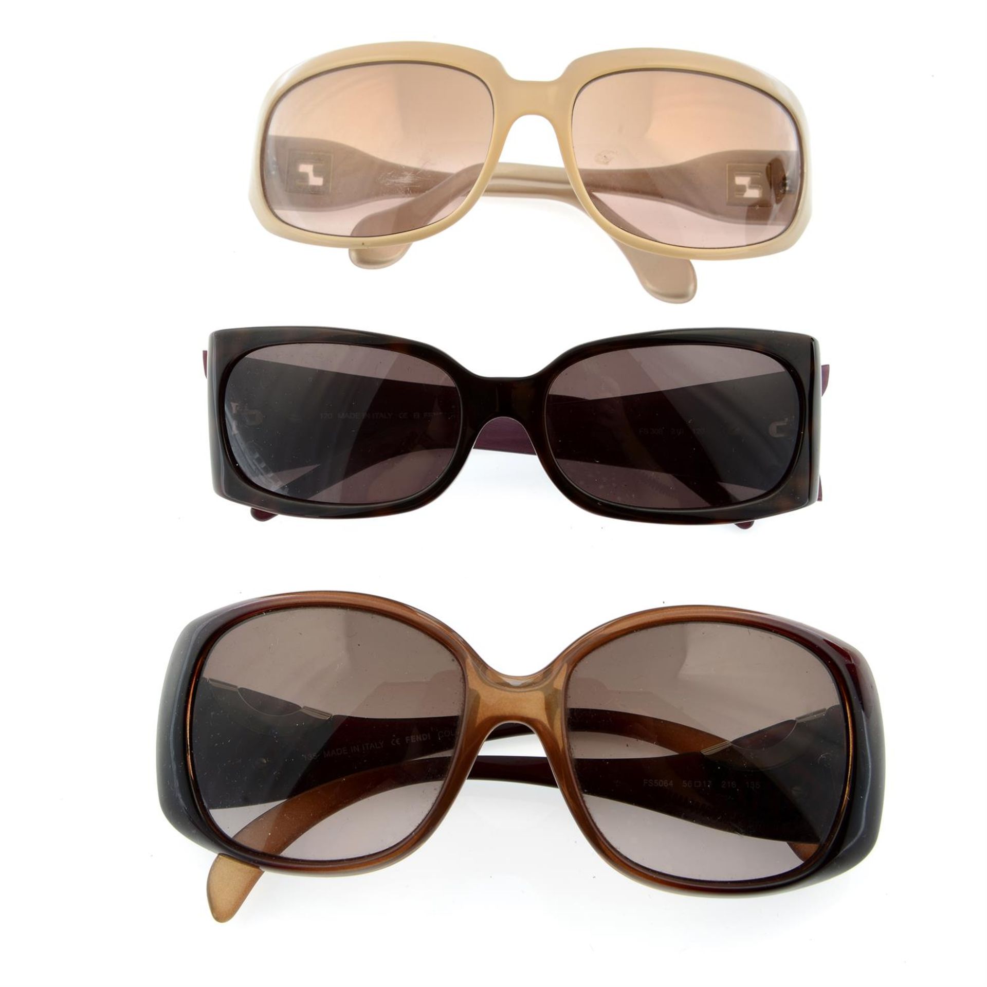 FENDI - three pairs of sunglasses.