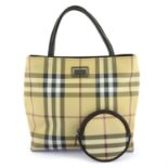 BURBERRY - a Nova check mini shopping tote with matching coin purse.