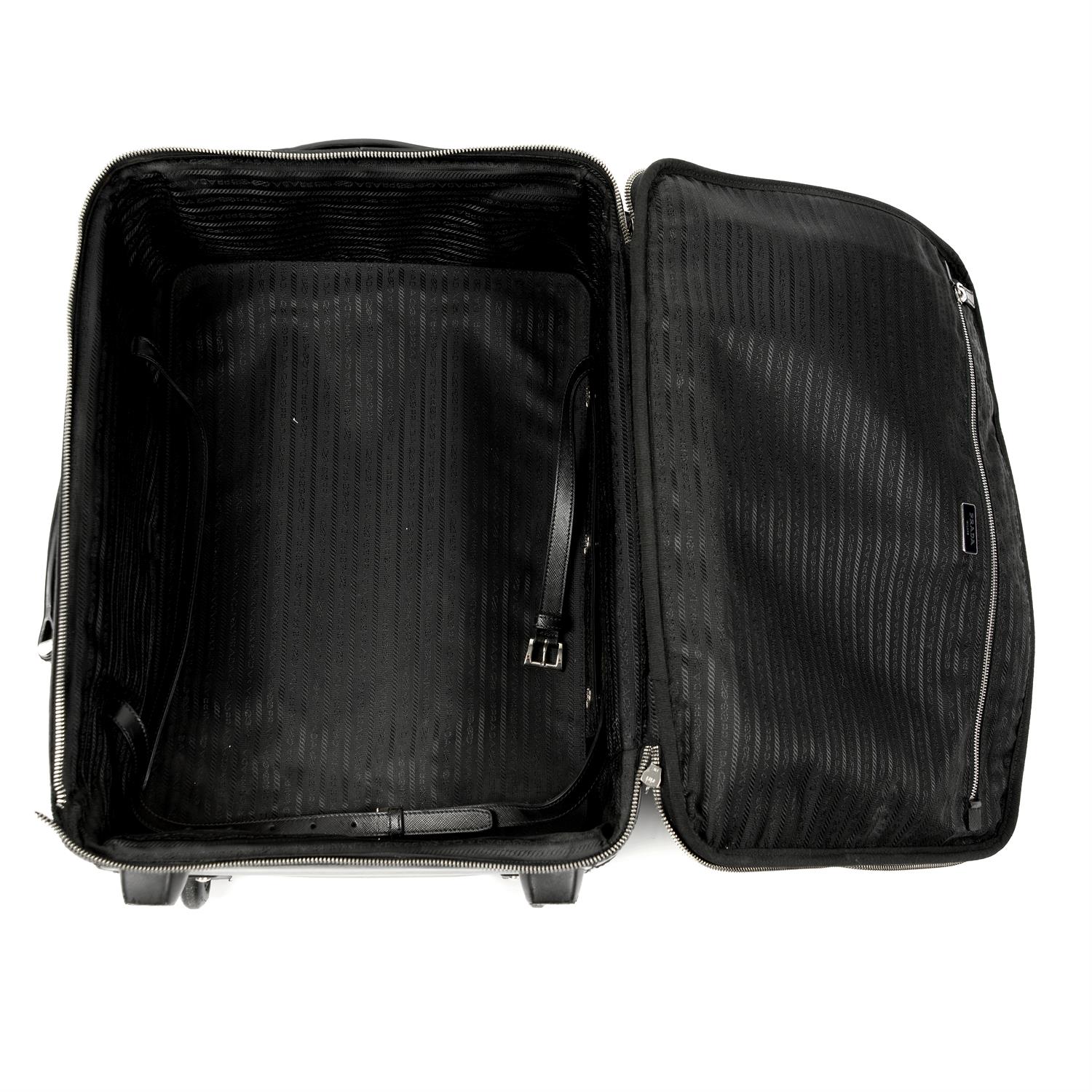 PRADA - a black Saffiano leather suitcase A/F. - Image 5 of 5