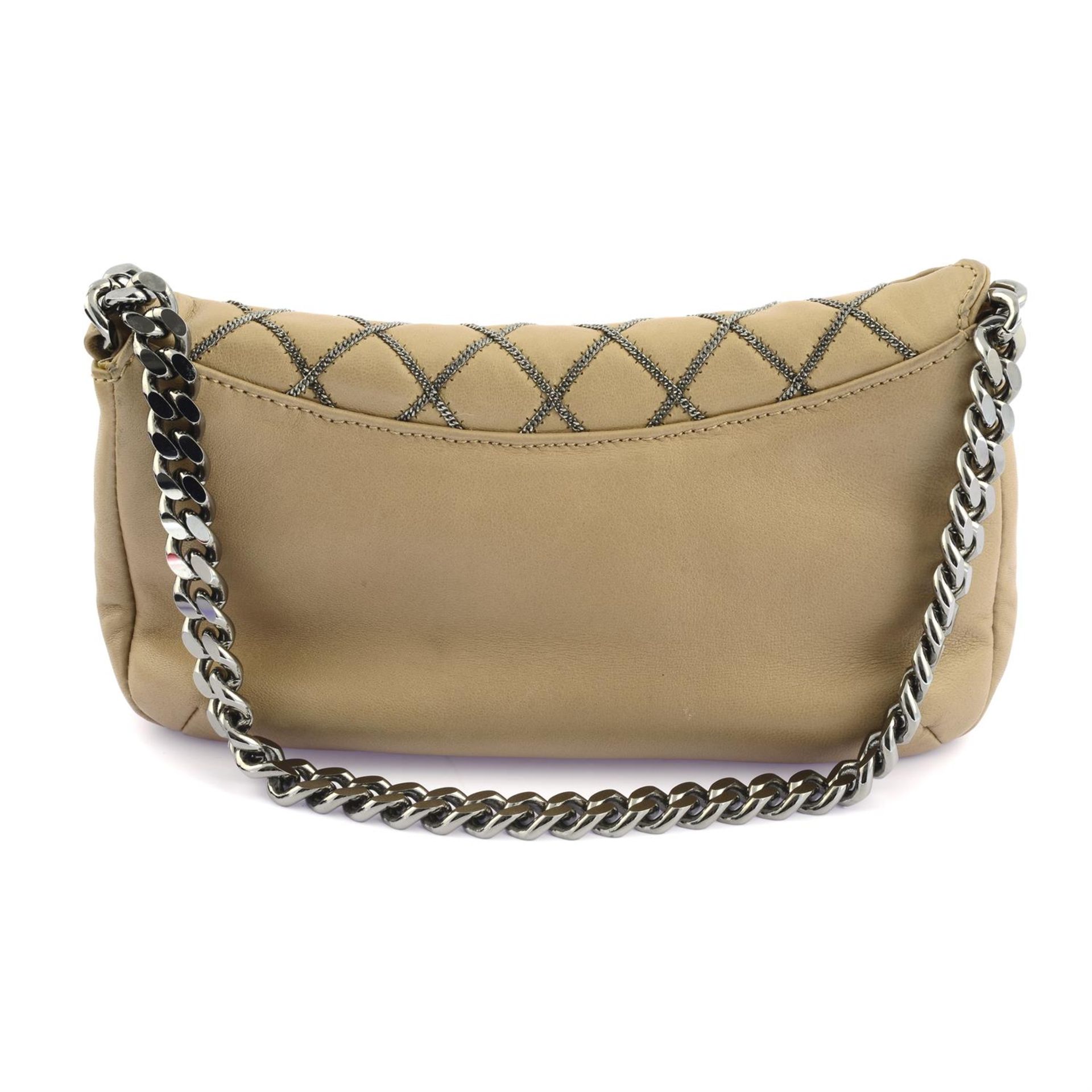 CHANEL - a beige leather chain stitch flap shoulder bag. - Image 2 of 4