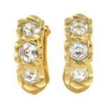 CHRISTIAN DIOR - a pair of colourless paste set clip-on earrings.