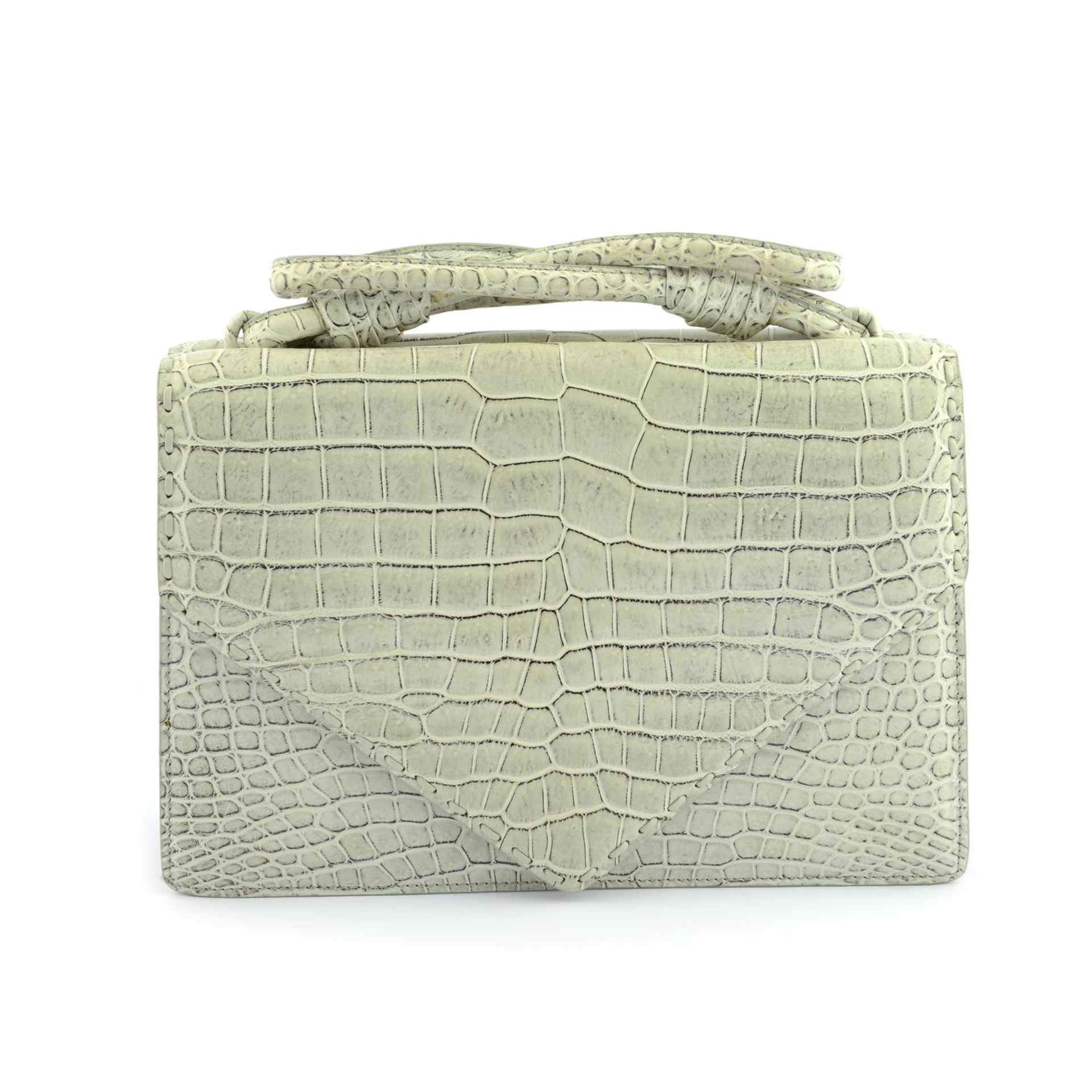 BOTTEGA VENETA - a small light beige Chene Crocodile leather Piano handbag. - Image 2 of 4