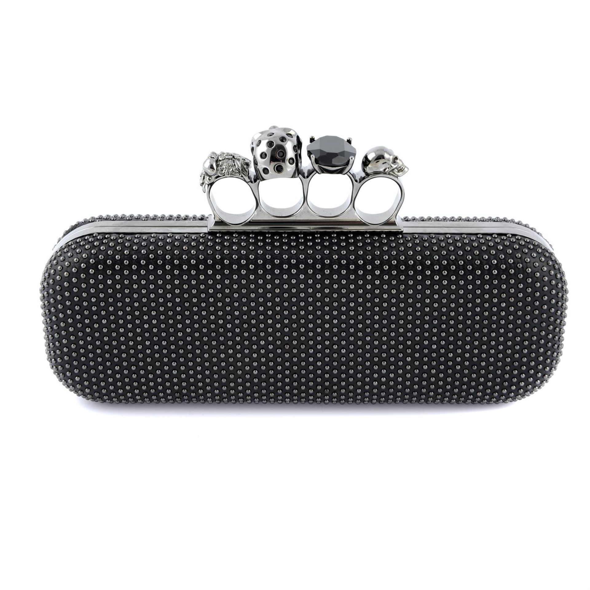 ALEXANDER MCCQUEEN - a black leather Knuckle box clutch. - Image 2 of 6